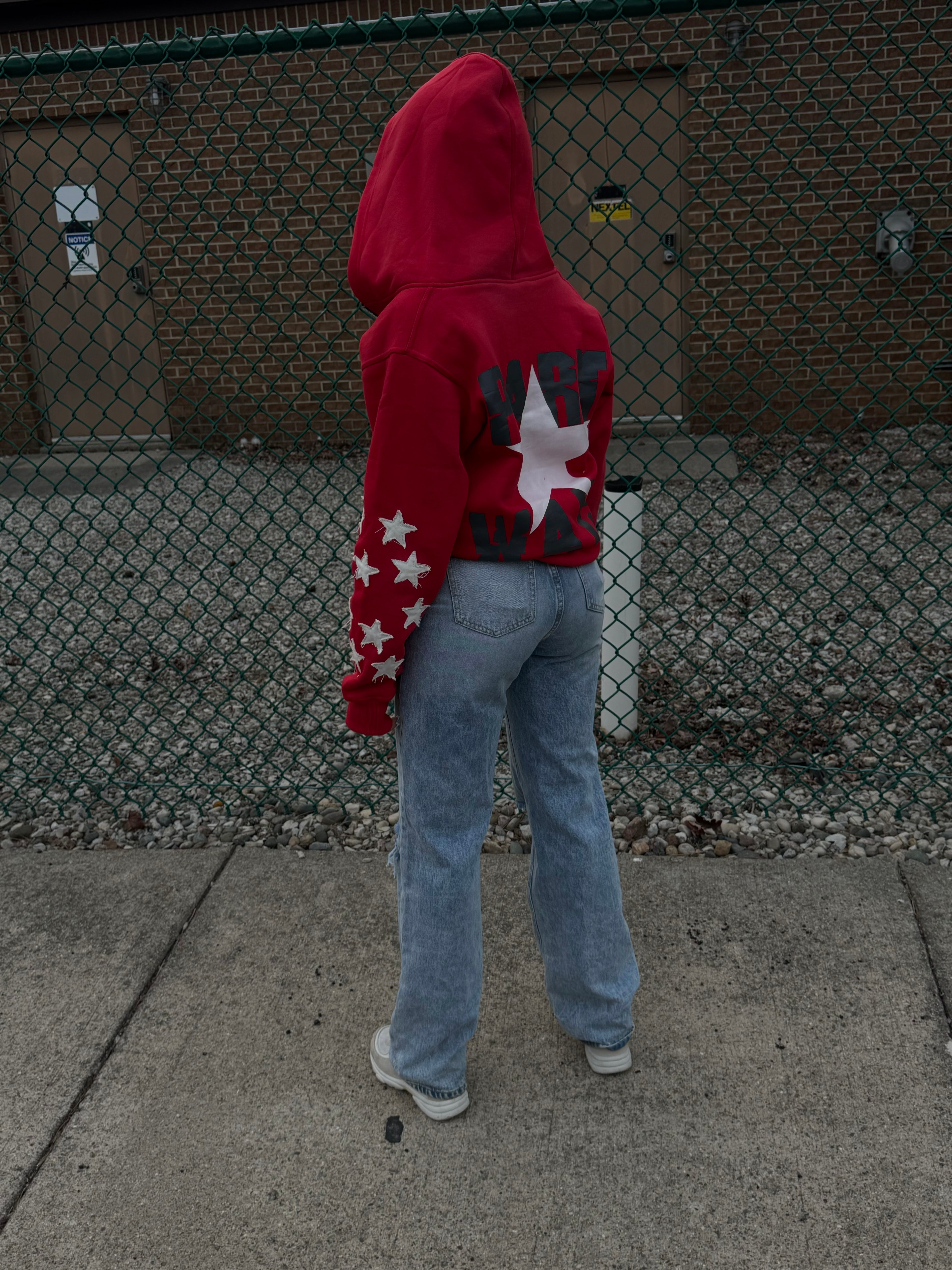 RED PARTWAYS ZIP UP