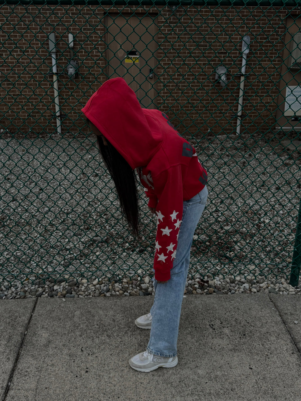 RED PARTWAYS ZIP UP